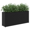 2 db fekete polyrattan kerti ültetőláda 2 cseréppel 90x20x40 cm