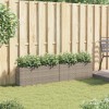 2 db szürke polyrattan kerti ültetőláda 2 cseréppel 90x20x40 cm