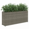 2 db szürke polyrattan kerti ültetőláda 2 cseréppel 90x20x40 cm