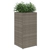 2 db szürke polyrattan kerti ültetőláda 40x40x80 cm