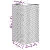 2 db szürke polyrattan kerti ültetőláda 40x40x80 cm