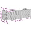 2 db szürke polyrattan kerti ültetőláda 3 cseréppel 105x30x32cm