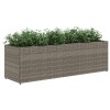 2 db szürke polyrattan kerti ültetőláda 3 cseréppel 105x30x32cm
