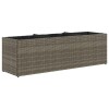 2 db szürke polyrattan kerti ültetőláda 3 cseréppel 105x30x32cm