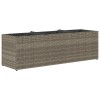 2 db szürke polyrattan kerti ültetőláda 3 cseréppel 105x30x32cm