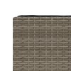 2 db szürke polyrattan kerti ültetőláda 3 cseréppel 105x30x32cm