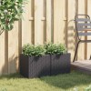 2 db fekete polyrattan kerti ültetőláda 36x30x32 cm