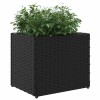 2 db fekete polyrattan kerti ültetőláda 36x30x32 cm