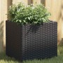2 db fekete polyrattan kerti ültetőláda 36x30x32 cm