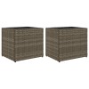 2 db szürke polyrattan kerti ültetőláda 36x30x32 cm