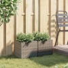 2 db szürke polyrattan kerti ültetőláda 36x30x32 cm