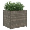 2 db szürke polyrattan kerti ültetőláda 36x30x32 cm