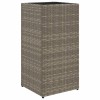 Szürke polyrattan kerti ültetőláda 30x30x60 cm