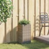 Szürke polyrattan kerti ültetőláda 30x30x60 cm