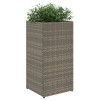 Szürke polyrattan kerti ültetőláda 30x30x60 cm