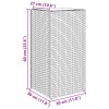 Szürke polyrattan kerti ültetőláda 30x30x60 cm