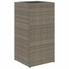 Szürke polyrattan kerti ültetőláda 40x40x80 cm