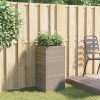 Szürke polyrattan kerti ültetőláda 40x40x80 cm