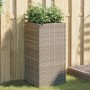 Szürke polyrattan kerti ültetőláda 40x40x80 cm