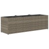 Szürke polyrattan kerti ültetőláda 3 cseréppel 105x30x32 cm