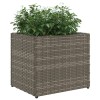Szürke polyrattan kerti ültetőláda 36x30x32 cm
