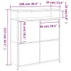 Sonoma tölgy cipőszekrény 4 kihajtható fiókkal 100x34x112 cm