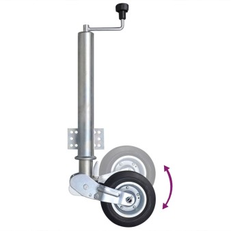 Utánfutó támasztókerék 2 tartócsővel 2 osztott bilinccsel 60 mm