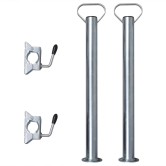 Utánfutó támasztókerék 2 tartócsővel 2 osztott bilinccsel 60 mm Utánfutó támasztókerék 2 tartócsővel 2 osztott bilinccsel 60 mm