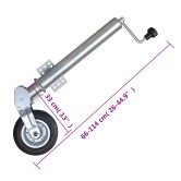 Utánfutó támasztókerék 2 tartócsővel 2 osztott bilinccsel 60 mm Utánfutó támasztókerék 2 tartócsővel 2 osztott bilinccsel 60 mm