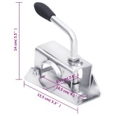 Utánfutó támasztókerék 2 tartócsővel 2 osztott bilinccsel 60 mm Utánfutó támasztókerék 2 tartócsővel 2 osztott bilinccsel 60 mm
