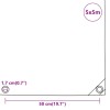 Antracitszürke ponyva 5 x 5 m 650 g/m²
