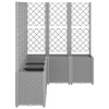 Világosszürke pp rácsos kerti ültetőláda 160 x 120 x 140 cm