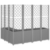 Világosszürke pp rácsos kerti ültetőláda 160 x 120 x 140 cm