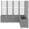 Világosszürke pp rácsos kerti ültetőláda 160 x 160 x 140 cm