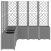 Világosszürke pp rácsos kerti ültetőláda 160 x 160 x 140 cm