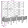 Világosszürke pp rácsos kerti ültetőláda 160 x 40 x 142 cm