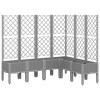 Világosszürke pp rácsos kerti ültetőláda 160 x 120 x 142 cm