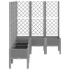 Világosszürke pp rácsos kerti ültetőláda 160 x 120 x 142 cm