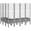Világosszürke pp rácsos kerti ültetőláda 160 x 120 x 142 cm