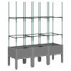 Világosszürke pp rácsos kerti ültetőláda 120 x 40 x 142,5 cm