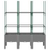 Világosszürke pp rácsos kerti ültetőláda 120 x 40 x 142,5 cm