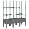 Világosszürke pp rácsos kerti ültetőláda 120 x 40 x 142,5 cm