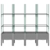 Világosszürke pp rácsos kerti ültetőláda 160 x 40 x 142,5 cm