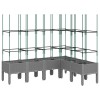 Világosszürke pp rácsos kerti ültetőláda 160 x 120 x 142,5 cm