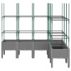 Világosszürke pp rácsos kerti ültetőláda 160 x 120 x 142,5 cm