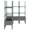 Világosszürke pp rácsos kerti ültetőláda 160 x 120 x 142,5 cm