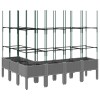 Világosszürke pp rácsos kerti ültetőláda 160 x 120 x 142,5 cm