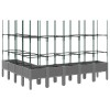 Világosszürke pp rácsos kerti ültetőláda 200 x 160 x 142,5 cm