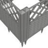 Világosszürke pp kerti virágláda cövekekkel 43,5x43,5x43,5 cm
