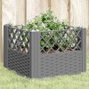 Világosszürke pp kerti virágláda cövekekkel 43,5x43,5x43,5 cm